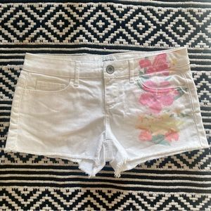 y2k Aeropostale Floral White Low Rise Shorts. Size 4